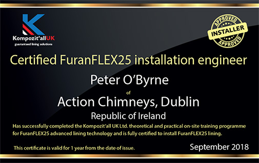 furanflex installer certificate illustration