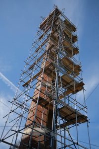 The 28-metre freestanding brick chimney