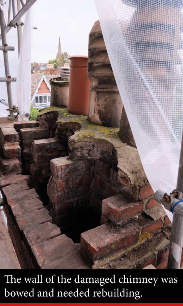 old damaged chimney